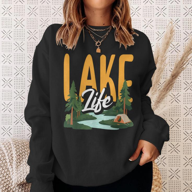 Lake Life Angeln Bootfahren Segeln Lustig Outdoor Sweatshirt Geschenke für Sie