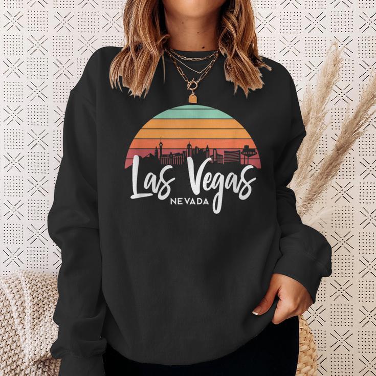 Las Vegas Nevada Sunset Vintage Retro Skyline Sweatshirt Geschenke für Sie