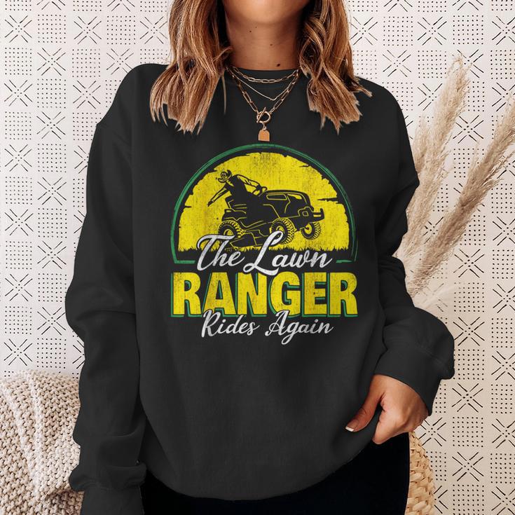 The Lawn Ranger Rides Again Lawn Caretaker Tractor Mowing Sweatshirt Gifts for Her