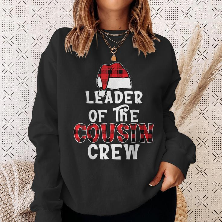 Leader Of The Cousin Crew Pajamas Xmas Buffalo Plaid Sweatshirt Gifts for Her