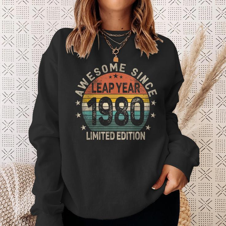 Leap Year 44Th Birthday Awesome Since 1980 Vintage Leap Day Sweatshirt Gifts for Her