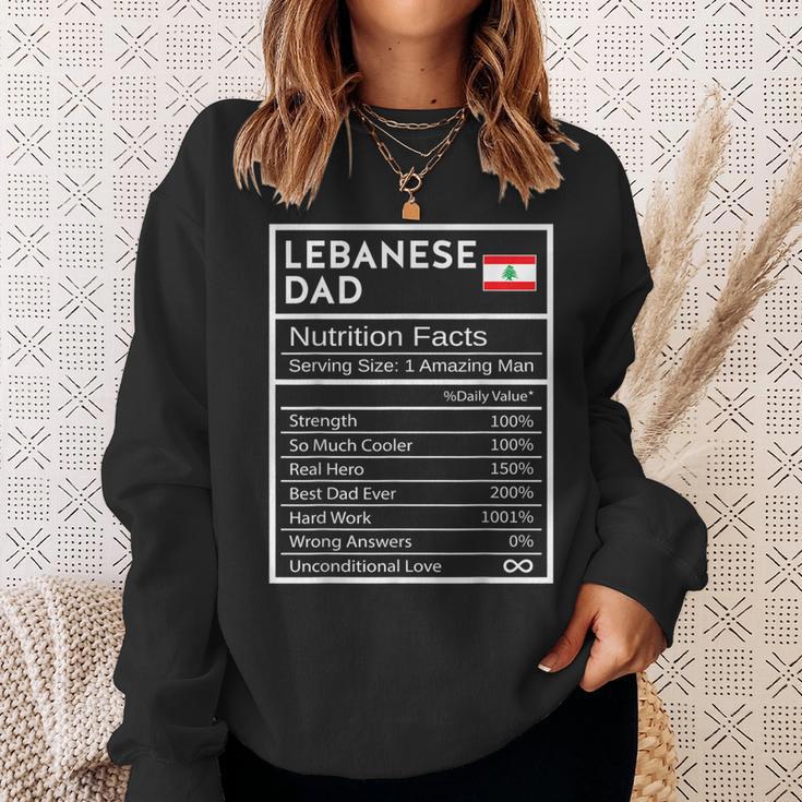 Lebanese Dad Nutrition Facts National Pride For Dad Sweatshirt Gifts for Her