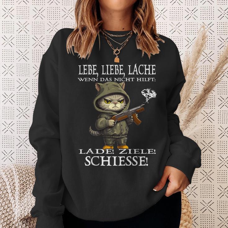 Lebe Liebe Lache Wenn Das Nicht Hilft Lade Ziele Saying Sweatshirt Geschenke für Sie