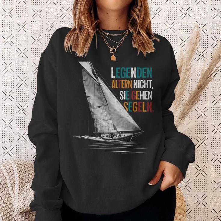 Legenden Altern Nicht Sie Gehen Segeln Großvateratertag Sweatshirt Geschenke für Sie