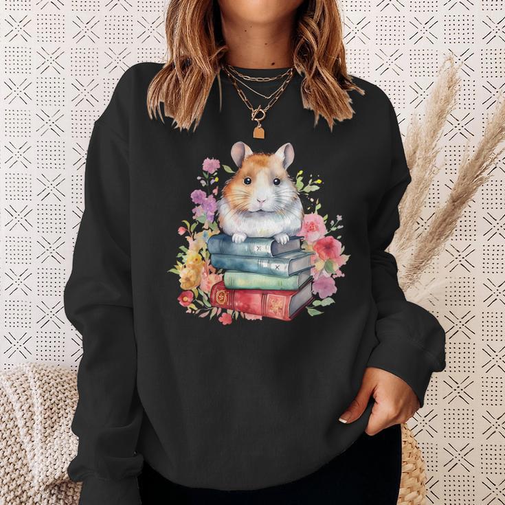 Lesebücher Buchliebhaber Hamster Und Aquarell Bücher Sweatshirt Geschenke für Sie