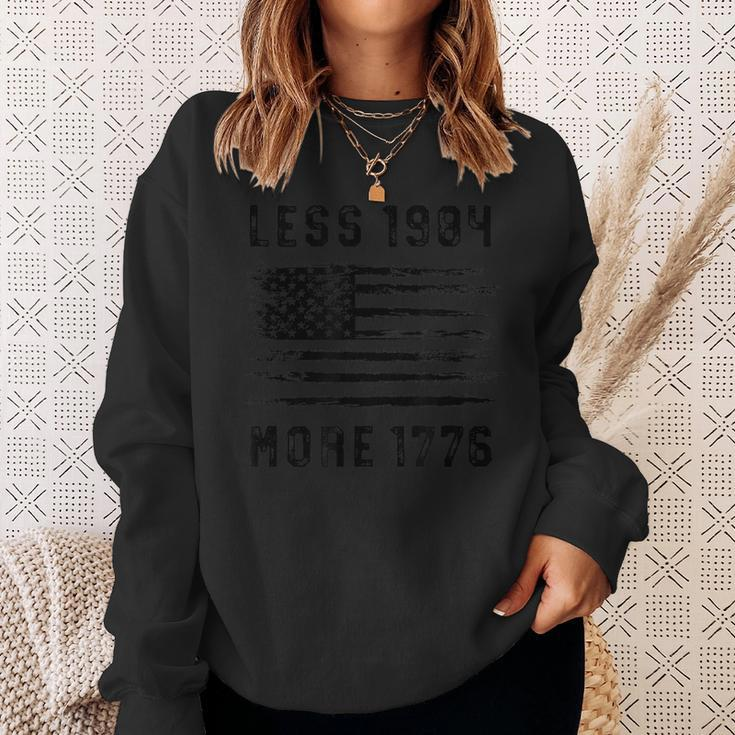 Less 1984 More 1776 Grunge Flag 1St Amendment Free Speech Sweatshirt Gifts for Her