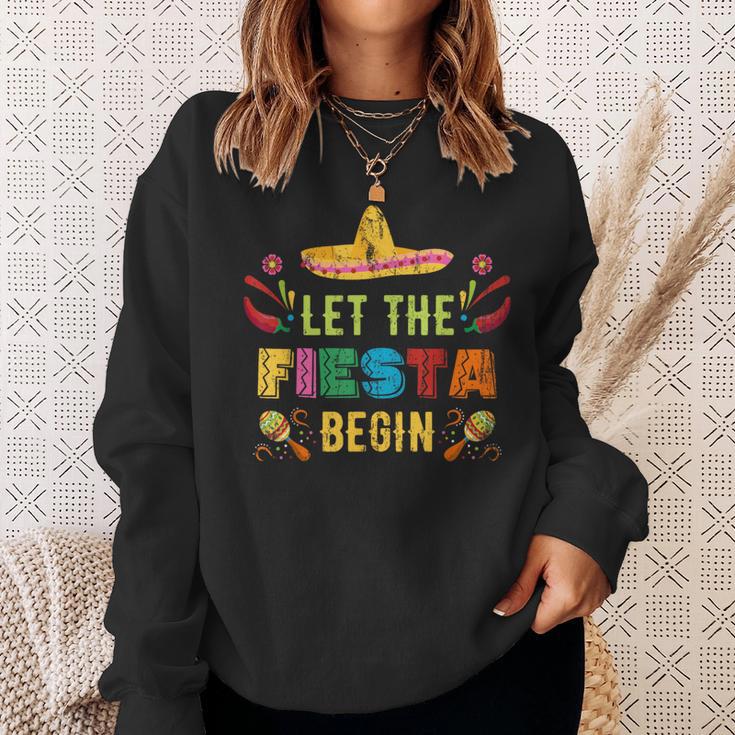 Let The Fiesta Begin Cinco De Mayo Mexican Vintage Sweatshirt Gifts for Her