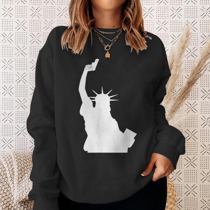 Let Freedom Ring Statue Of Liberty Picture Holding Gun Sweatshirt Gifts for Her