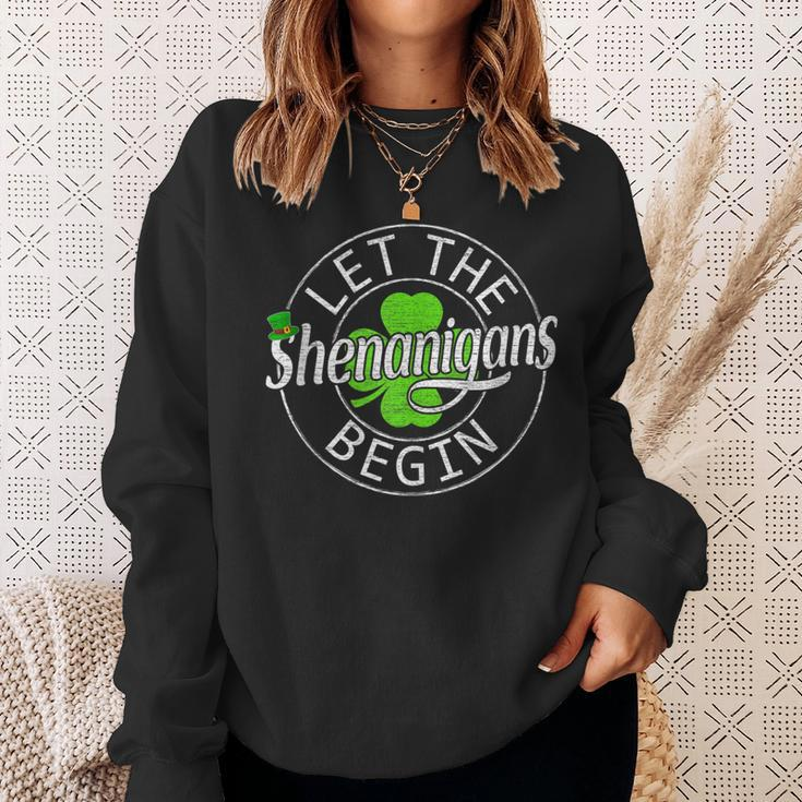 Let The Shenanigans Begin St Patrick's Day Women Sweatshirt Gifts for Her