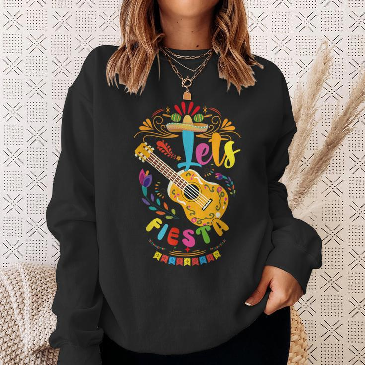 Let's Fiesta Cinco De Mayo Mexican Party Guitar Hat Lover Sweatshirt Gifts for Her