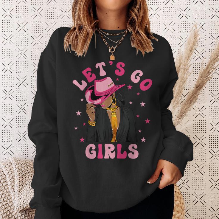 Let's Go Girls Western Black Cowgirl Bachelorette Party Sweatshirt Gifts for Her