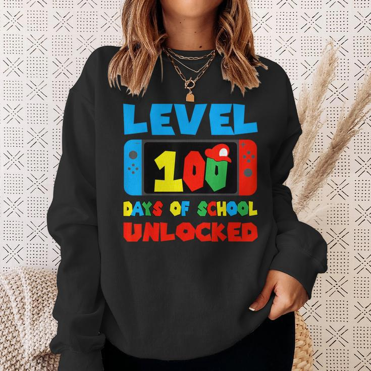 Level 100 Days Of School Unlocked Video Games Boys Gamer Sweatshirt Gifts for Her