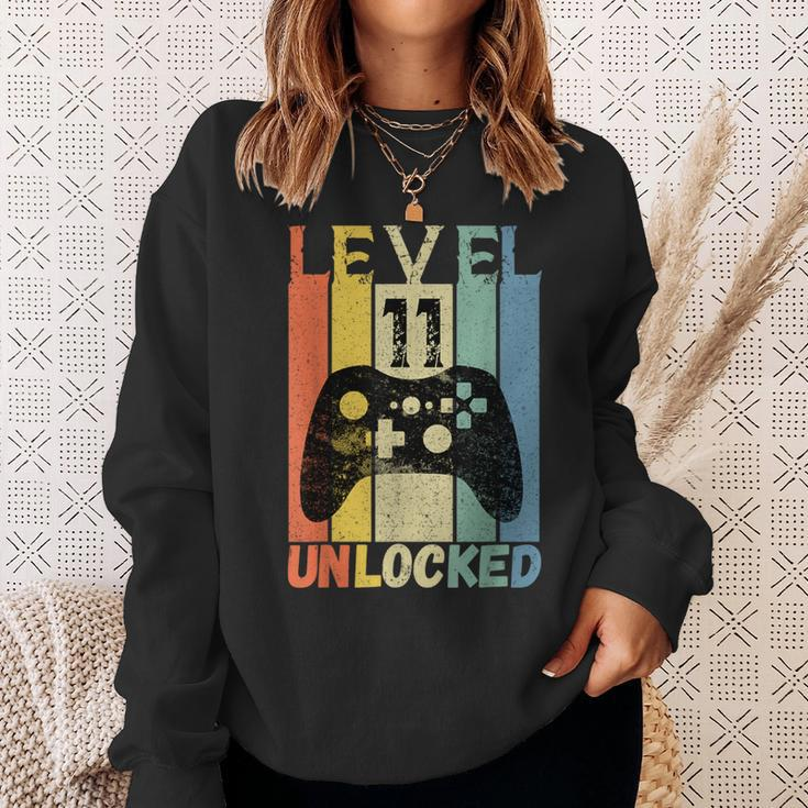 Level 11 Unlocked Birthday Gamer Boys Video Game Sweatshirt Gifts for Her