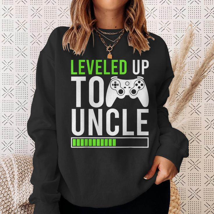 Leveled Up Promoted To Uncle 2024 New Uncle Video Game Sweatshirt Gifts for Her