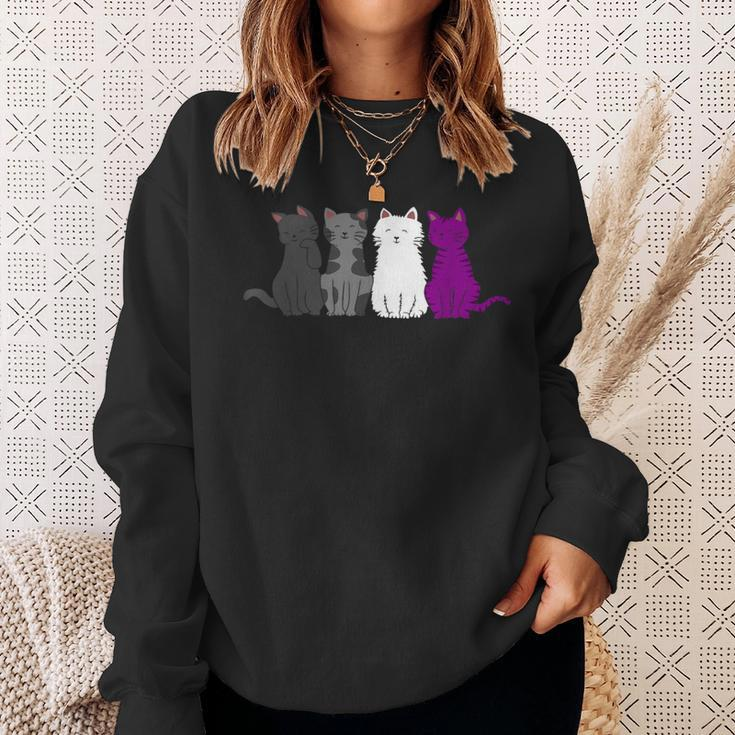 Lgbt Pride Cat Animal Ace Flag Asexuality Demisexual Asexual Sweatshirt Gifts for Her