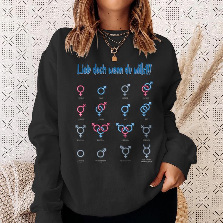 Lgbtq Liebe Aber Wen Du Willst Merch Sweatshirt Geschenke für Sie