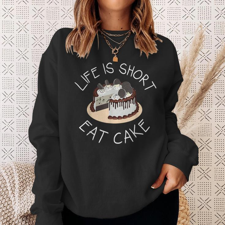 Life Is Short Eat Cake Yolo No Regrets Sweatshirt Gifts for Her
