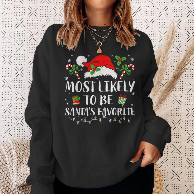 Most Likely To Be Christmas Santa's Favorite Family Pajamas Sweatshirt Gifts for Her