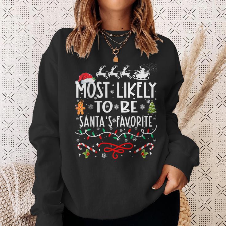 Most Likely To Be Santa's Favorite Family Christmas Sweatshirt Gifts for Her