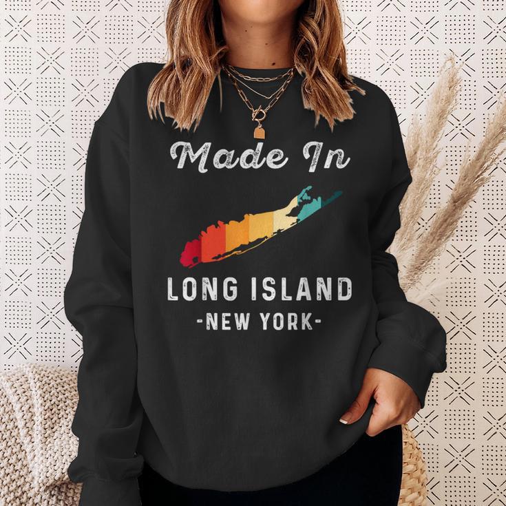 Long Island Ny Souvenir Native Long Islander Map Vintage Sweatshirt Gifts for Her