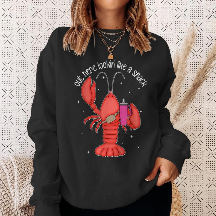 Out Here Lookin Like A Snack Boujee Crawfish Mardi Gras Sweatshirt Gifts for Her