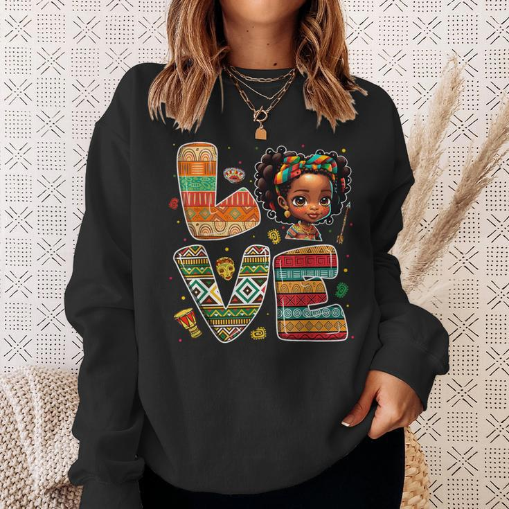 Love Black History Month Strong African Toddler Girls Sweatshirt Gifts for Her