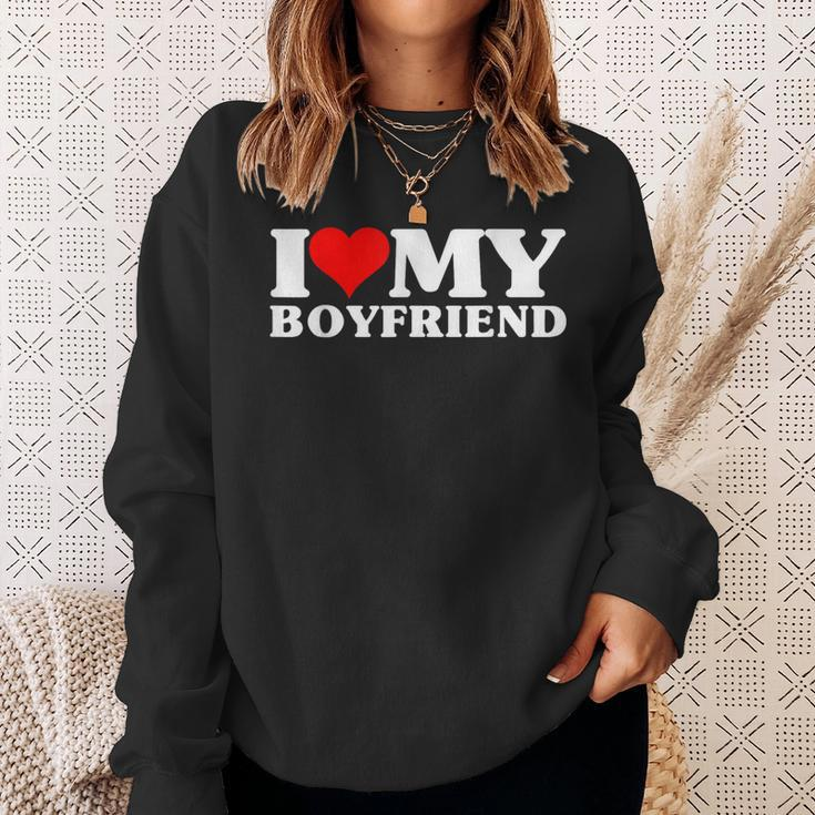 I Love My Boyfriend Matching Valentine's Day Couples Sweatshirt Gifts for Her
