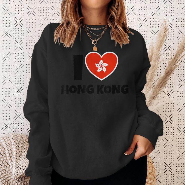 I Love Hong Kong Mit Flagge Und Herz Sweatshirt Geschenke für Sie