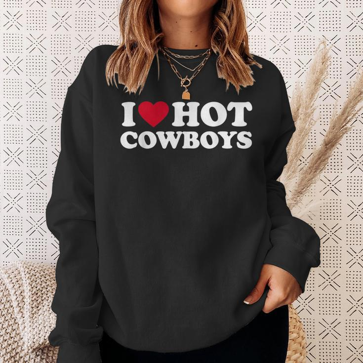 I Love Hot Cowboys I Heart Hot Cowboys Cute Rodeo Western Sweatshirt Gifts for Her