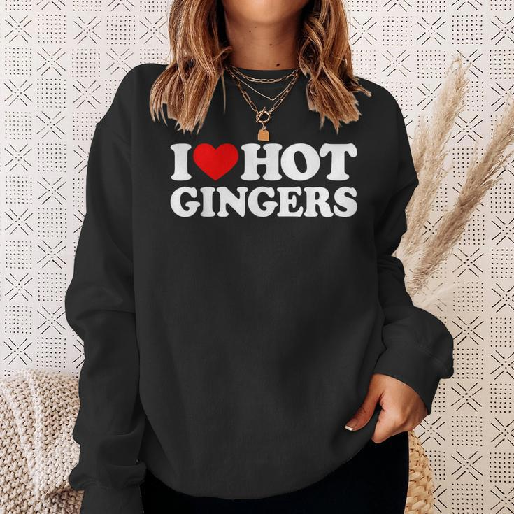 I Love Hot Gingers I Heart Hot Redheads Red Heads Sweatshirt Gifts for Her