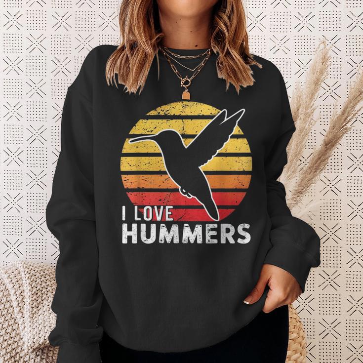 I Love Hummers Bird Vintage Sunset Colibri Sweatshirt Gifts for Her