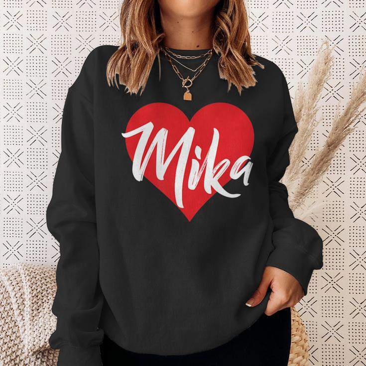I Love Mika First Name I Heart Named Sweatshirt Gifts for Her