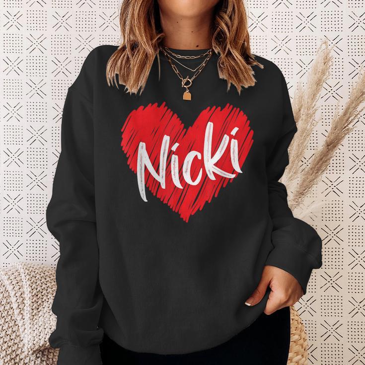 I Love Nicki Heart Personalized Name Nicki Sweatshirt Gifts for Her