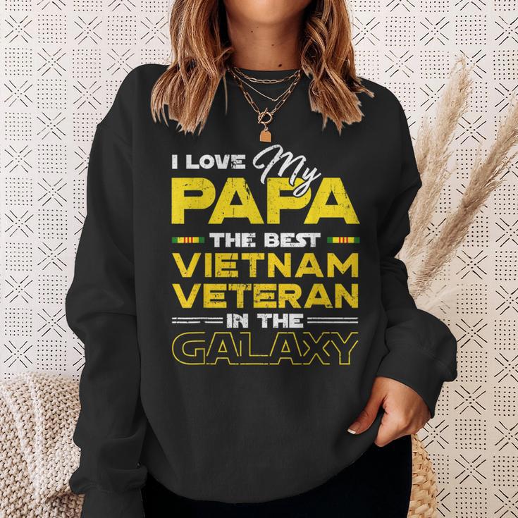 I Love My Papa The Best Vietnam Veteran In The Galaxy Sweatshirt Gifts for Her