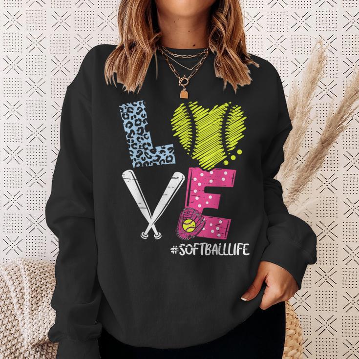 Love Softball Coach Player Softball Life N Girls Women Sweatshirt Gifts for Her