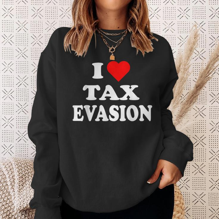 I Love Tax Evasion Red Heart Commit Tax Fraud Sweatshirt Gifts for Her