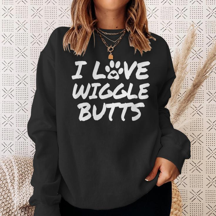 I Love Wiggle Butts Dog Lovers Sweatshirt Gifts for Her