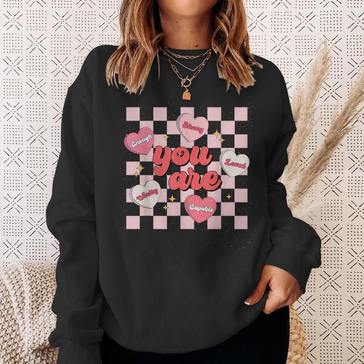 You Are Loved Enough Valentine Day Worthy Heart Conversation Sweatshirt Gifts for Her