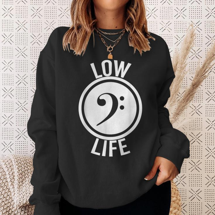 Low Life Bass Clef Guitar Player Music F-Clef Sweatshirt Gifts for Her