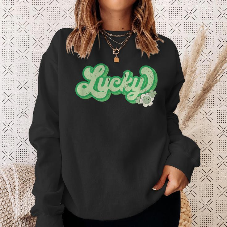 Lucky St Patrick's Day Retro Sweatshirt Gifts for Her