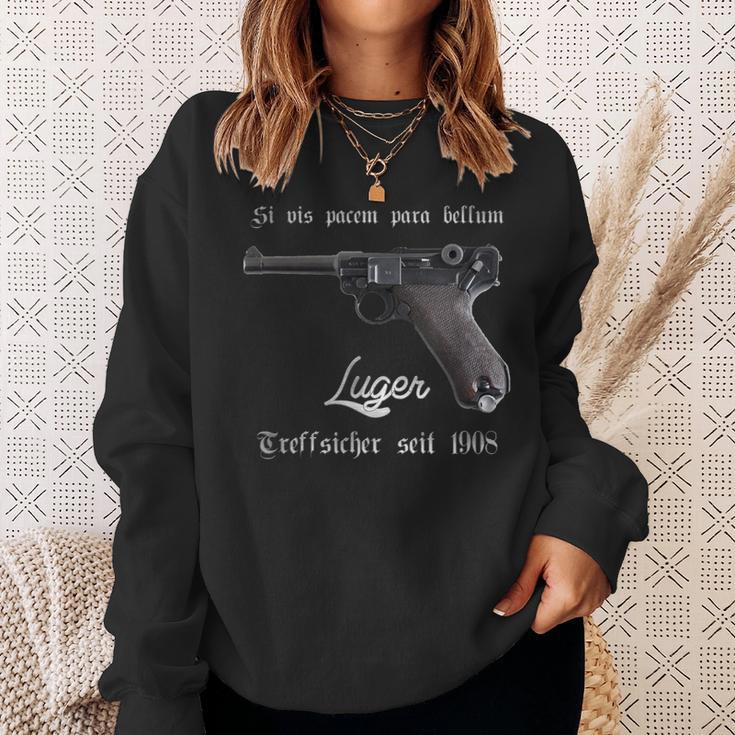 Luger Treffsicher Seit 1908 Pistol Parabellum 9 Mm Sweatshirt Geschenke für Sie