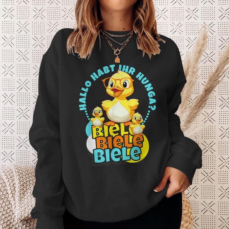 Lustige Enten Hallo Habt Ihr Hunger Biele Biele Biele Sweatshirt Geschenke für Sie