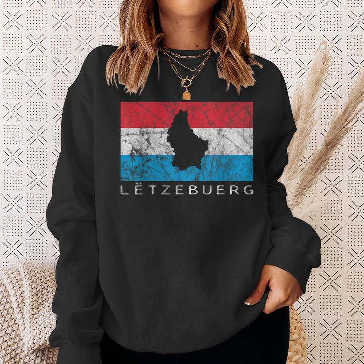 Luxembourg Flag Outline Silhouette Benelux Letzebuerg Sweatshirt Geschenke für Sie