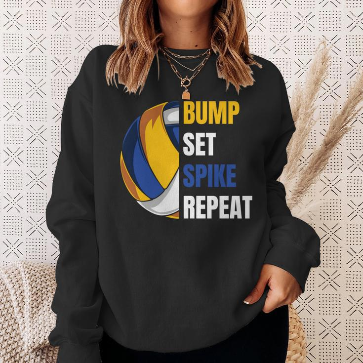 Mädchenolleyball Motiv Bump Set Spike Repeatolleyball Sweatshirt Geschenke für Sie