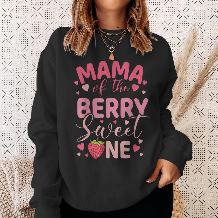 Mama Of The Berry Sweet One Strawberry First Birthday Sweatshirt Gifts for Her