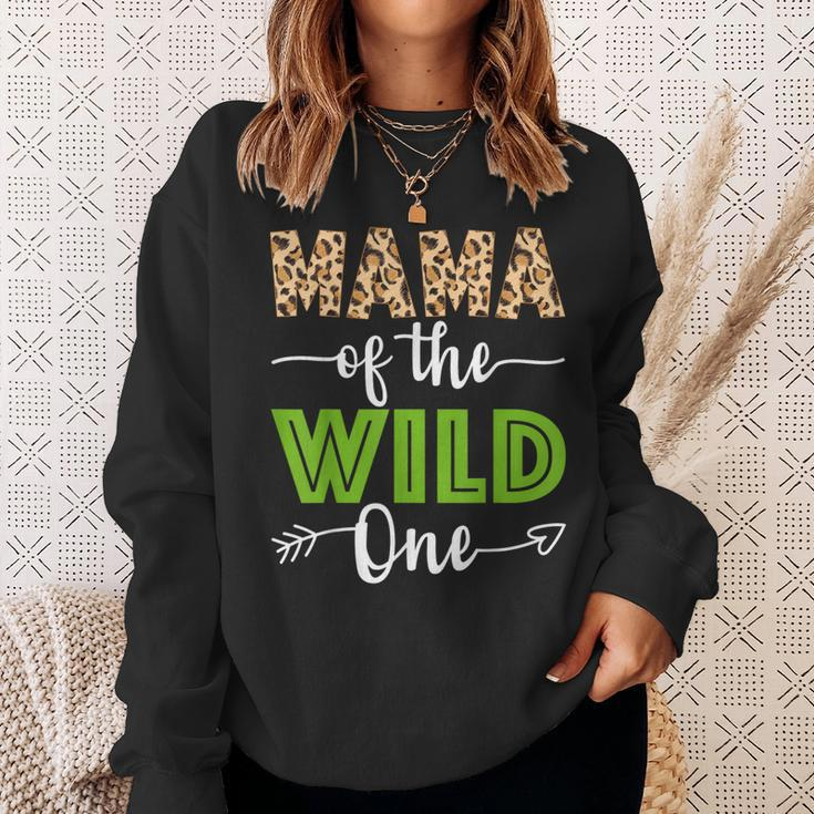 Mama Of The Wild One Zoo Animal 1St Birthday Safari Theme Sweatshirt Gifts for Her