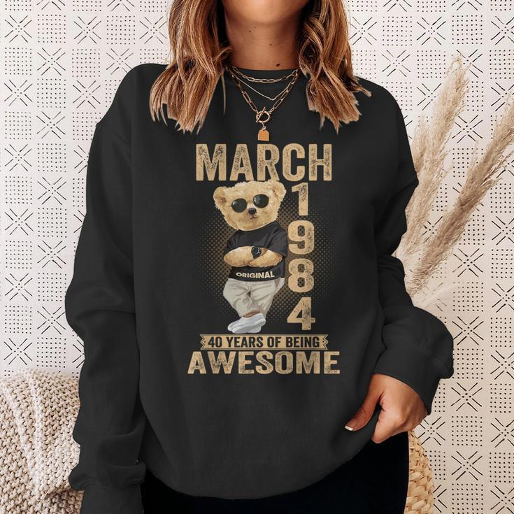 March 1984 40Th Birthday 2024 40 Years Of Being Awesome Sweatshirt Gifts for Her