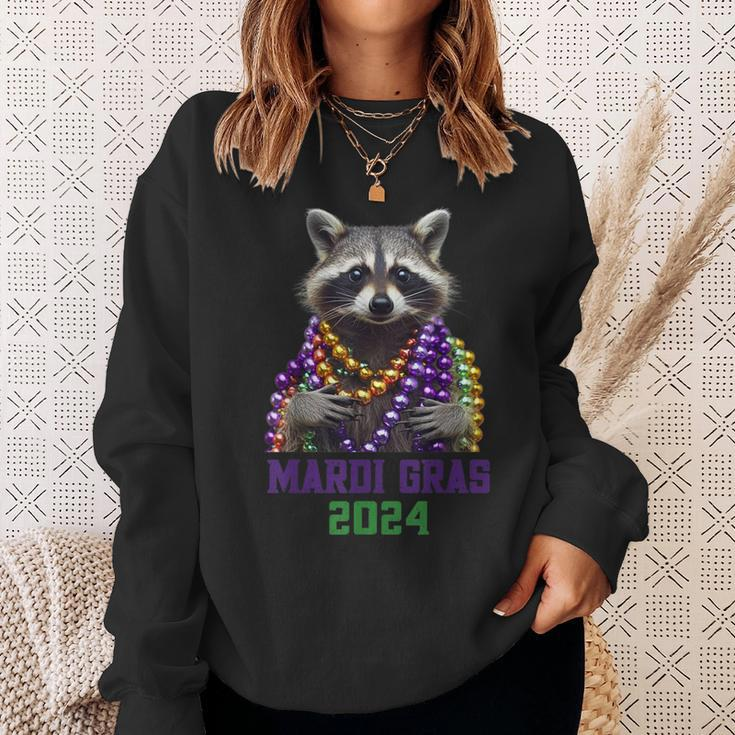 Mardi Gras 2024 Bead Party Street Parade Cute Raccoon Sweatshirt Gifts for Her
