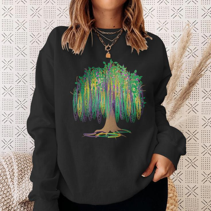 Mardi Gras Carnival Mexican Graphic Bead-Tree Bourbon Street Sweatshirt Gifts for Her