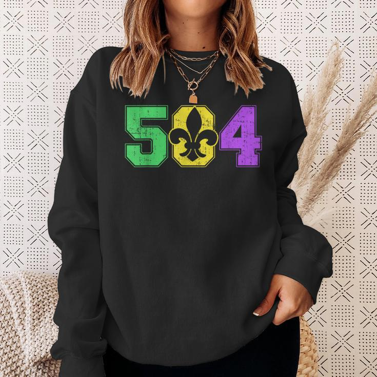 Mardi Gras New Orleans 504 Louisiana Sweatshirt Gifts for Her